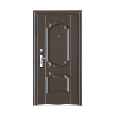 China Prettywood Modern Design Modern Exterior House Front Entry Steel Security Doors With Glass for sale