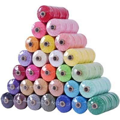 China Cotton Yiliyuan Shandong Null 25mm 3 Ply Macrem Tie Up Soft Makrame Cotton Rope for sale