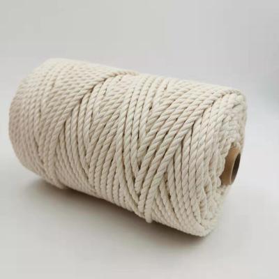 China Cotton Yiliyuan Factory Plus Size 4 Mm Twisted Macrame Rope Natural Cotton Rope for sale