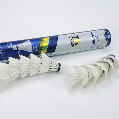 China For HUOBAN badminton rackets - no. 7 Ball Factory Supply Badminton Shuttle Super Rooster 12pcs Grade Goose Feather Shuttlecock for sale