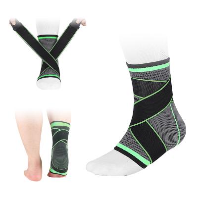 China LOKI Hot Sale Nylon Support Non-slip Breathable Bandage Ankle Brace With Adjustable Strap for sale