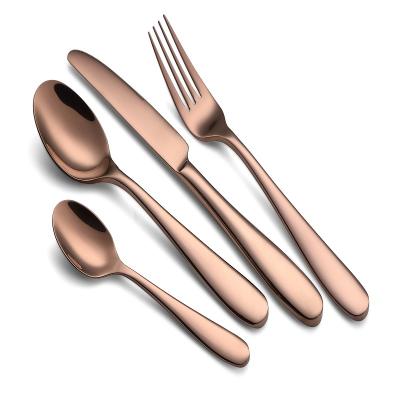 China Modern Design Sustainable Luxury Stainless Steel Rose Gold Plated Cutlery for sale