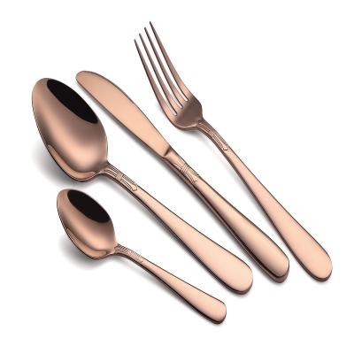 China Rose Modern Design Sustainable Stainless Steel Gold Plated Cutlery Maker for sale