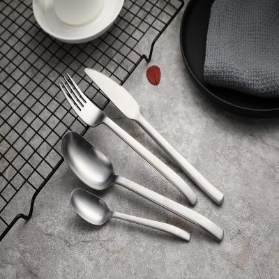 China Viable Tableware Set Cutlery Set Stainless Steel Knife Spoon Fork Teaspoon Matte Gold For Gift for sale