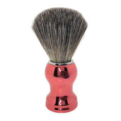 China Best Price Shaving Brush Badger Hair Shaving Brush Colorful Plastic Handle For Hair Salon Barber Shop Men's Grooming Kit for sale