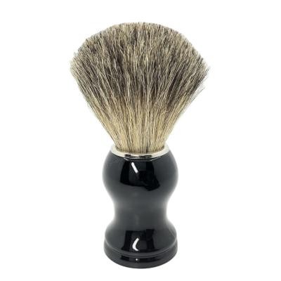 China Black Plastic Handle Shaving Brush Shaving Brush Popular Badger Hair For Men's Hair Salon Barber Shop Kit for sale