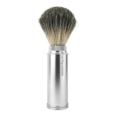 China Shaving Brush Popular Badger Hair Knot Portable Aluminum Shaving Brush Removable Aluminum Handle Beard Brush Neck Brush Private Label for sale