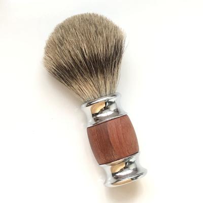 China Shaving Brush Men Shaving Brush Pure Badger Hair Rosewood and Metal Handle Beard Brush for sale