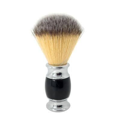 China Popular Black Plastic Handle Resin Face Metal Synthetic Nylon Beard Brush China Factory Factory Badger Hair Knot Shaving Barber Neck Brush for sale