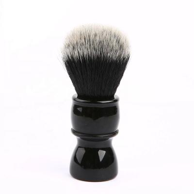 China Synthetic Shaving Brush Knot 24mm Hair Shave Brush Classic Black Resin Handle For Men Shaving Tuxedo Style Brush Wet Head for sale