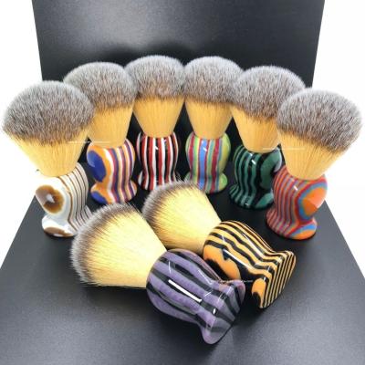 China Popular Synthetic Shaving Brush Shaving Brush Hair Knot Resin Handle Beard Sweep Brush Barber Shop Hair Salon Neck for sale