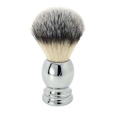 China Popular Metal Handle Chrome Shaving Brush Shaving Brush China Synthetic Hair Knots For Men's Grooming Badger Hair Beard Brush for sale