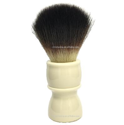 China Shaving Brush Ivory Barber Shop Neck Brush Bread Handle Resin Hair Shaving Brush Popular Synthetic Faux Brush for sale