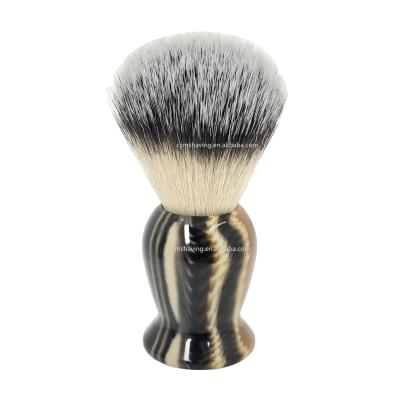 China Shaving Brush Popular Products Synthetic Hair Shaving Brush Colorful Brush Barber Shop Salon Resin Handle Stripe Pattern Beard Brush Neck for sale