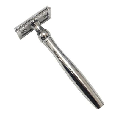 China China Factory Manufacturer Double Edge Safety Razor Metal Stainless Steel Single Handle Chrome Blade Zinc Alloy Head Shaving Razor for sale