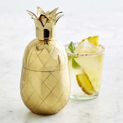 China Unique Pineapple Cocktail Glass 500ml 304 Stainless Steel Durable Martini Cocktail Glass Mug for sale