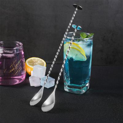 China Viable High Quality Custom Cocktail Messy Person Spoon Bar Mixing Spoon Stainless Steel for sale