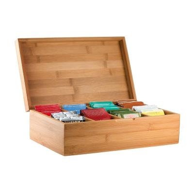 China Handmade Adjustable Tea Box Bamboo Tea Bag Storage Organizer for sale