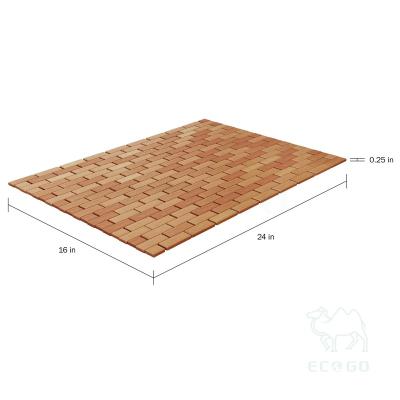 China Sustainable Bamboo Bath Mat Natural Wooden Bathroom Shower and Tub Mat for sale