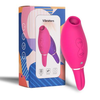 China 7 Frequency Vibration Vibrator Tongue Vibrator Sex Magic Clitoral Sucking Toy New Rose Red Silicone Adult Products For Woman for sale