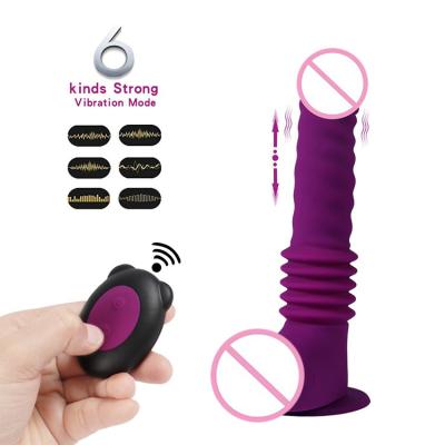 China Silicone+ABS Stimulation Wireless Rechargeable USB G-spot Massager Flexible Remote Thrusting Telescopic Vibrator For Women for sale