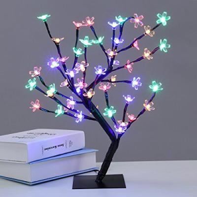 China Firm Top And Glitter Holiday LED Cherry Blossom Bonsai Tree Table Lamp for sale