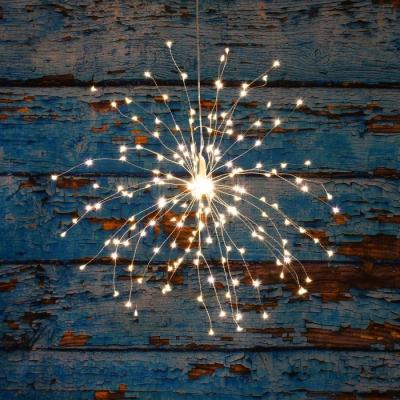 China Steady On And Glitter Holiday LED Copper Wre Hanging Starburst for sale