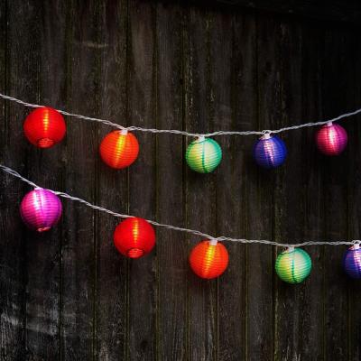 China Firm On And Glitter Chinese Holiday Fabric Lantern LED Light String for sale