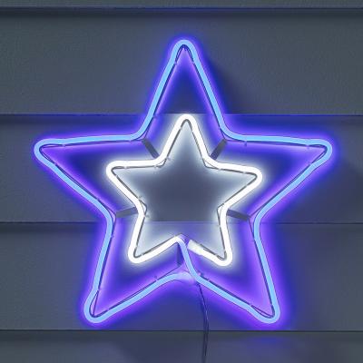 China Steady On and Twinkle Holiday 24IN 60CM LED Flex Neon Hanging Star for sale