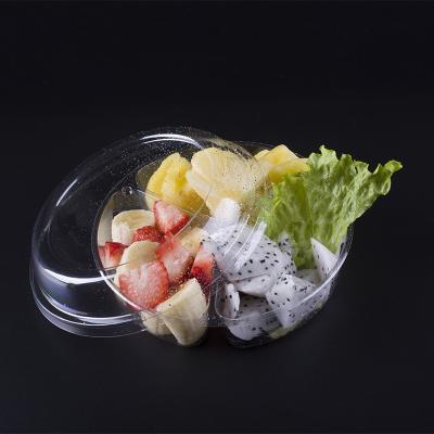 China Rpet 3 Compartment Disposable Plastic Food Box Hinged Disposable Plastic Tray for sale