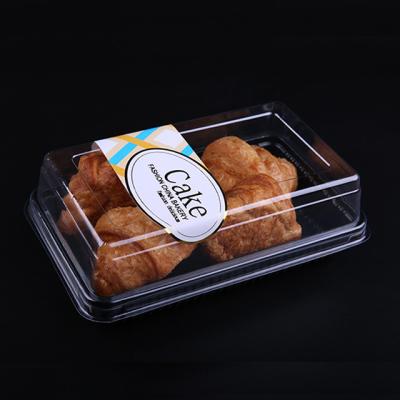 China Disposable Customized Plastic Cake Box Degradable Food Packaging Containers PET Caterer for sale