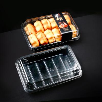 China Disposable Burrito Paper Roll Disposable Sushi Plastic Container Takeout Packaging Box For Sushi Cake for sale