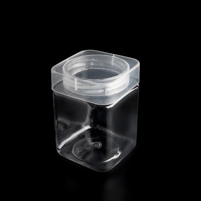 China Food Jar Factory Dessert Plastic Container Square Round Jars Airtight Plastic Jars Food Grade Jar for sale