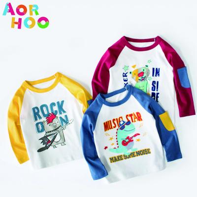 China Wholesale Aorhoo Kids Cotton T-shirts Anti-Shrink Baby Printed T-shirts Summer Kids T-shirt Children's T-shirts for sale