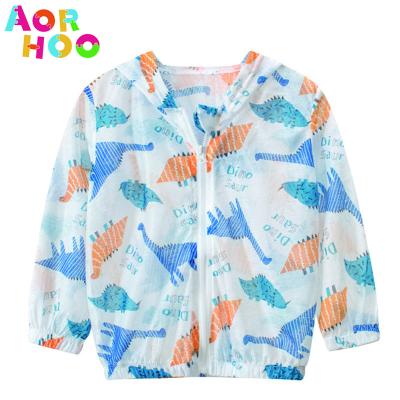 China New Aorhoo Spring Boys Clothing Jackets Breathable Kids Clothes Outdoor PU Print Baby Leather Casual Kids Clothing Outwear for sale