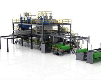 China SMS 2400mm PP Spunmelt Nonwoven Fabric Production Line Spunbond Meltblown Nonwoven Making Machine for sale