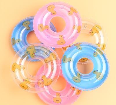 China Bath Toy Mini Swimming Ring Bathing Toy Accessory Yellow Duck Mini Inflatable Swimming Ring for sale