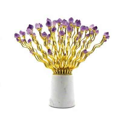 China Decoration Furnishing Modern Living Craft Modern Purple Crystal Stone Jewelry for sale