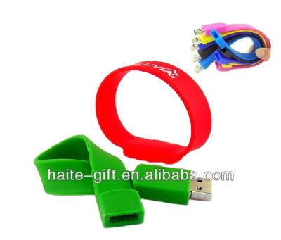 China Holiday decoration & Gift HT Gift--USB Flash Drive Promotional Soft Rubber Wristband for sale