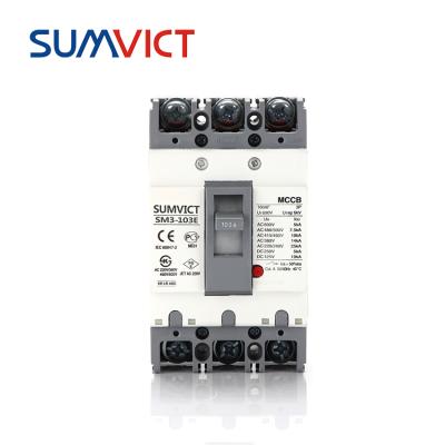 China SM3-103E 3 pole plastic mccb molded case circuit breaker MCCB circuit breaker 100A 3Poles 100 amp mccb price for sale