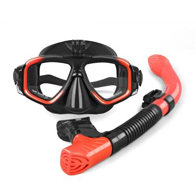 China Hot Selling Waterproof Mask Amazon Silicone Skirt Low Volume Freediving Scuba Mask Snorkeling Snorkel Set With Camera Mount for sale