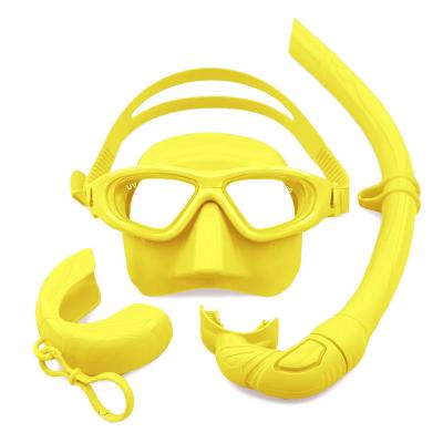 China Resin Roll Up Mask Adjustable Lens Strap 100% Lightweight Silicone Free Diving Silicone Swim Goggles And Wet Snorkel Mask Set Weight Resin Customized for sale