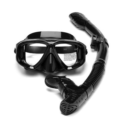 China Anti Fog Toughened Glass 4.0mm Lens Silicone Mask Skirt Tie Free Diving Top Snorkeling Mask And Snorkel Set for sale