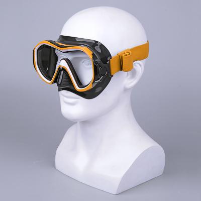 China Low Volume Waterproof Adult Mask With Silicone Skirt Swim Mask Air Intake Freediving Gear For Swimming Pool And Swim Divers for sale