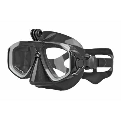 China Waterproof Professional Tempered Glass Silicone Diving Equipment Air Intake Freedive Diving Mask For Scuba Divers for sale