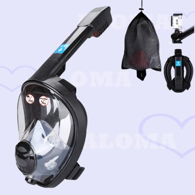 China separate in and air free dry top swimming low volume panoramic view diving full face snorkel snorkeling mask S/M for sale