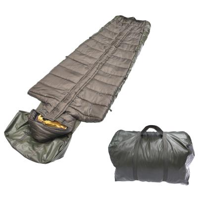 China Wholesale green hollow fiber cotton190T polyester camping high quality military sleeping envelope bag type for sale