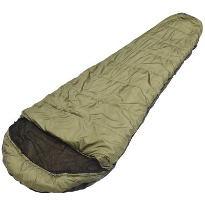 China Mummy Army Green Sleeping Bag Outdoor Mosquito Net Camping Waterproof Sleeping Bag 220x80x55cm for sale