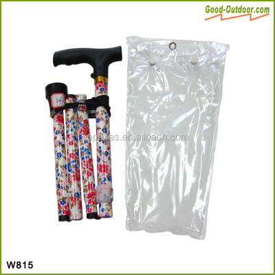 China W815 Aluminum Alloy Flowers Printing Aluminum Folding Adjustable Walking Canes for sale