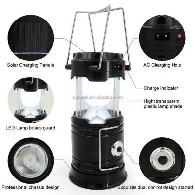 China Super Bright Collapsible Rechargeable Camping Outdoor Solar Led Light for sale